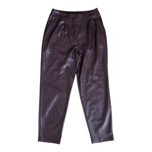 Express Faux Leather‎ High Waist Ankle Plum Dressy Trouser Pants NWT Sz 4
